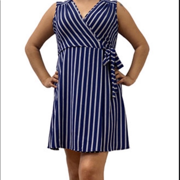 Blue Striped Spring Dress - Picture 1 of 1